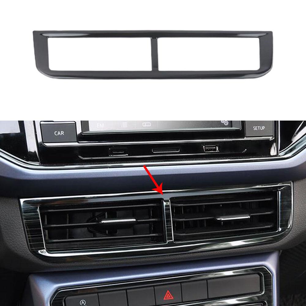 Stainless Steel Gear Box Panel Cover Brushed Black Door Audio Speak Sound Trim Frame For Volkswagen VW T-cross Tcross -