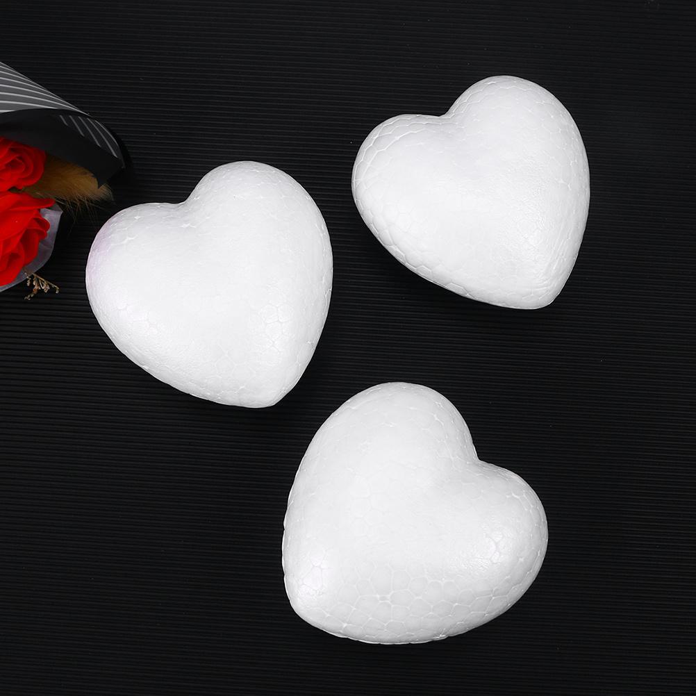 24Pcs White Solid Heart DIY Craft Wedding Decoration Valentine's Day Party Centerpiece Wedding Ornament Models