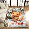 1PC Custom Name Winter Axolotl Fantasy Theme Floor Mat Ideal for Living Room, Game Rooms, Office, Bedroom,Floor Mat Playful Design