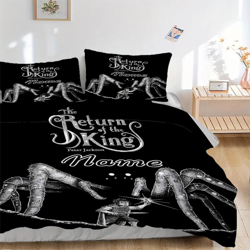 Custom Textile Middle-earth Adventure Bedding 3 Piece Set HD Print Duvet Cover Pillowcases for Teens Adult Bedroom Decoration