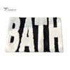 Fluffy Bathroom Floor Rug Modern Bath Mat, Absorbent Non-Slip Rug, Fun English Letters, Machine Washable Mat Cozy for Tub Sink Water Foot Pad