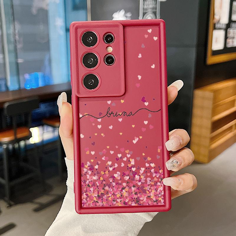 Para Samsung S24 FE S23 Plus S22 Ultra S21 FE S20 A54 A52 A34 A15 A14 Capa de telefone Little Love Heart Pattern Silicone macio à prova de choque