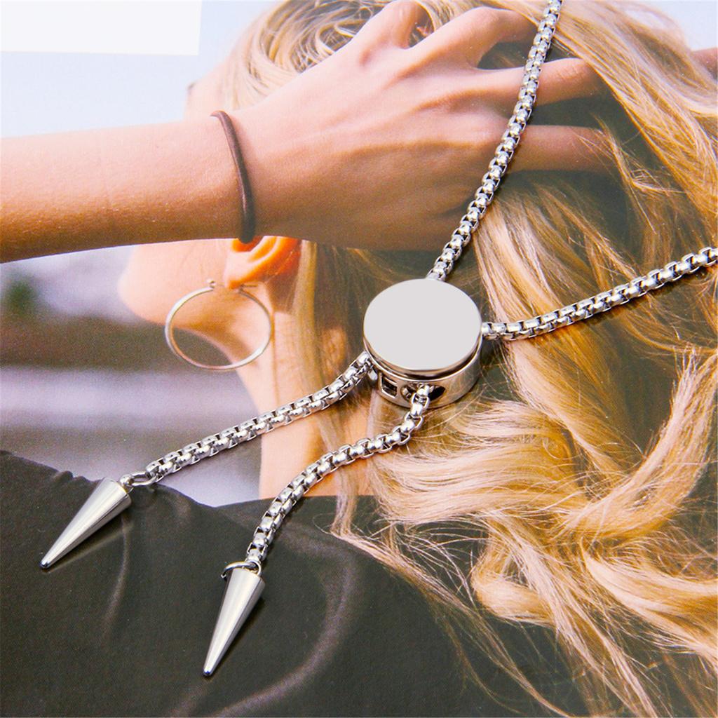 Lightweight Sliding Round Pendant Necklace Classical Pointed Cone Neckwear for Everyday Comfort and Travel Activity