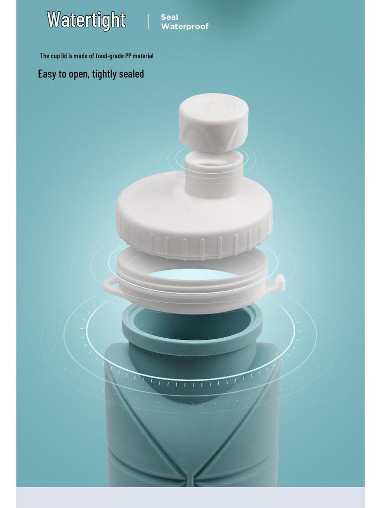 Foldable Silicone Sports Water Bottle with Straw - Portable & Telescopic Gift