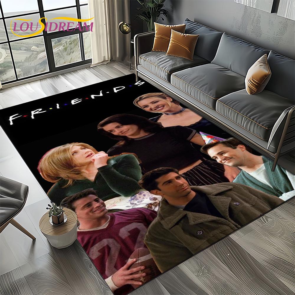 Tappeto Central Perk Friends TV Show per Soggiorno Camera da Letto Casa Decorazione Divano, Tappeto per Area Giochi Bambini Tappetino Antiscivolo Regalo