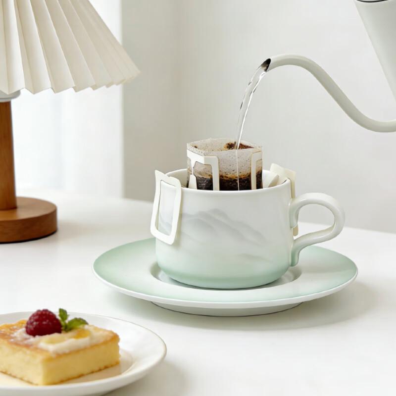 Lu Fenglai Suet Jade Coffee Cup and Saucer Set