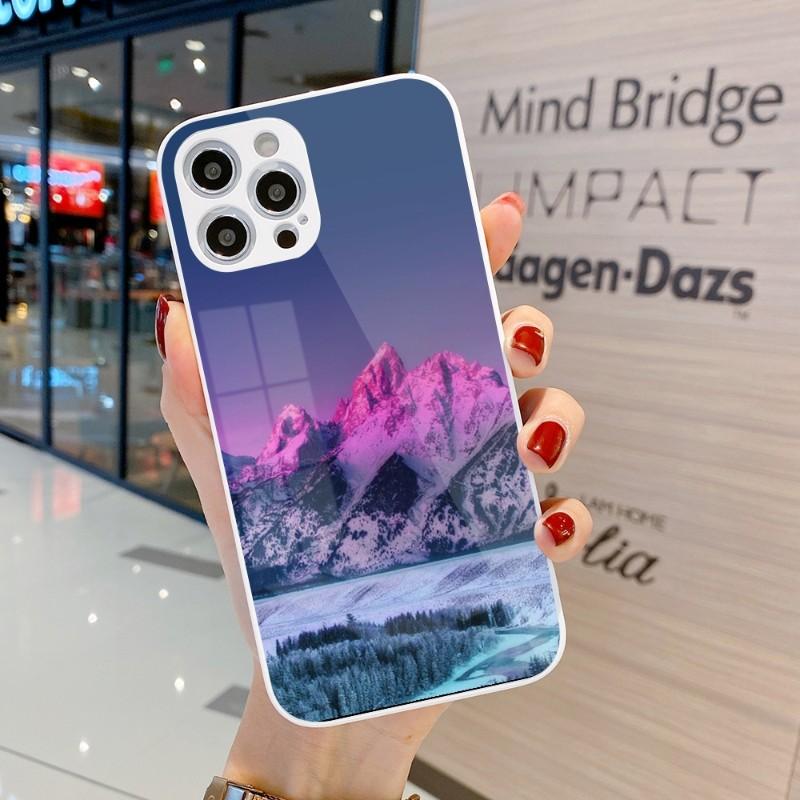 Beautiful Cold Mountain Phone Case For IPhone 14 13 12 11 Pro Max X XR XS 8 7 Plus Liquid Glass Color Phone Cover