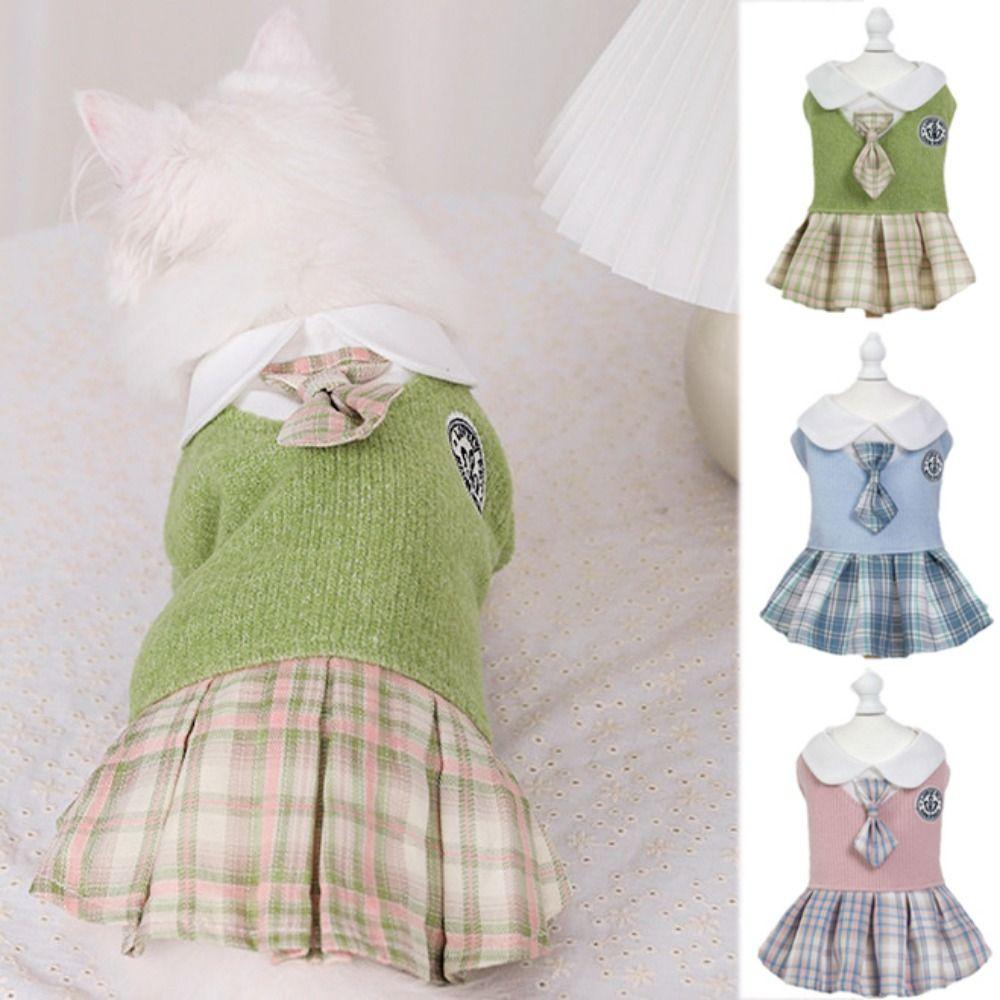 Soft Dog JK Sweater Dress Wool/Polyester Puppy Cosplay JK Uniform Pet School Uniform  Winter