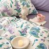 Pastoral Purple Floral Cotton Duvet Cover Set - 4 Pieces, 150x200 cm