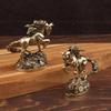 1PCS Brass Zodiac Horse With Money Horse Ornaments Desktop Decoration Crafts Ornaments Antique Bronze Animal Miniature Model