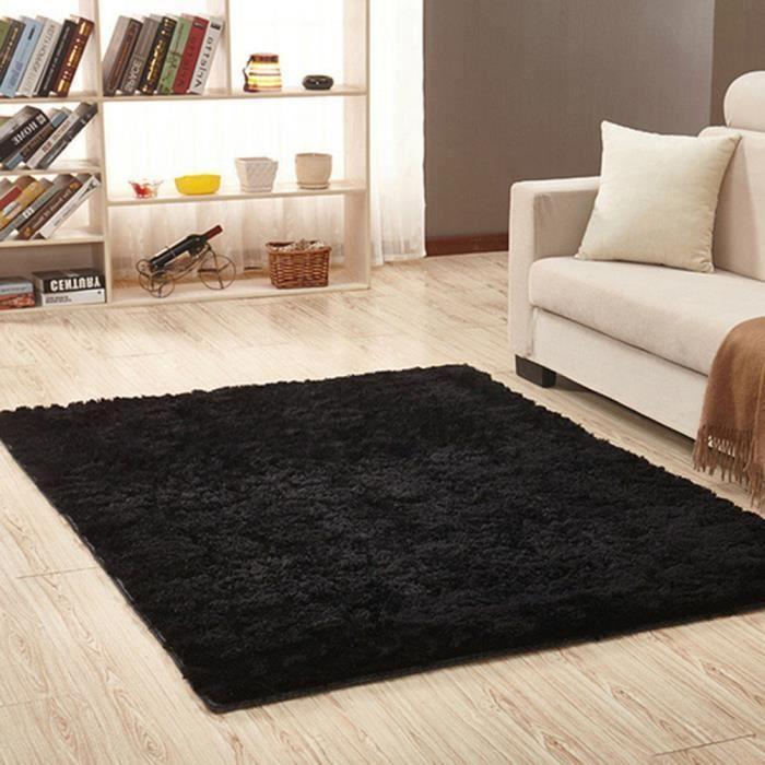 WGAL Tapis de salon Anti-dérapage - 80 x 120 cm - NOIR Tapis chambre