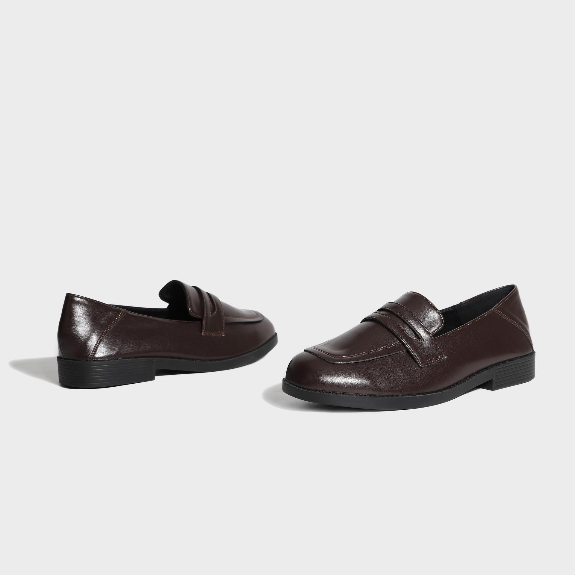 

Черные лоферы женская мода британский стиль маленькие кожаные туфли мягкая кожа обувь на платформе одинарная обувь 2025 весна женская обувь 40 коричневый