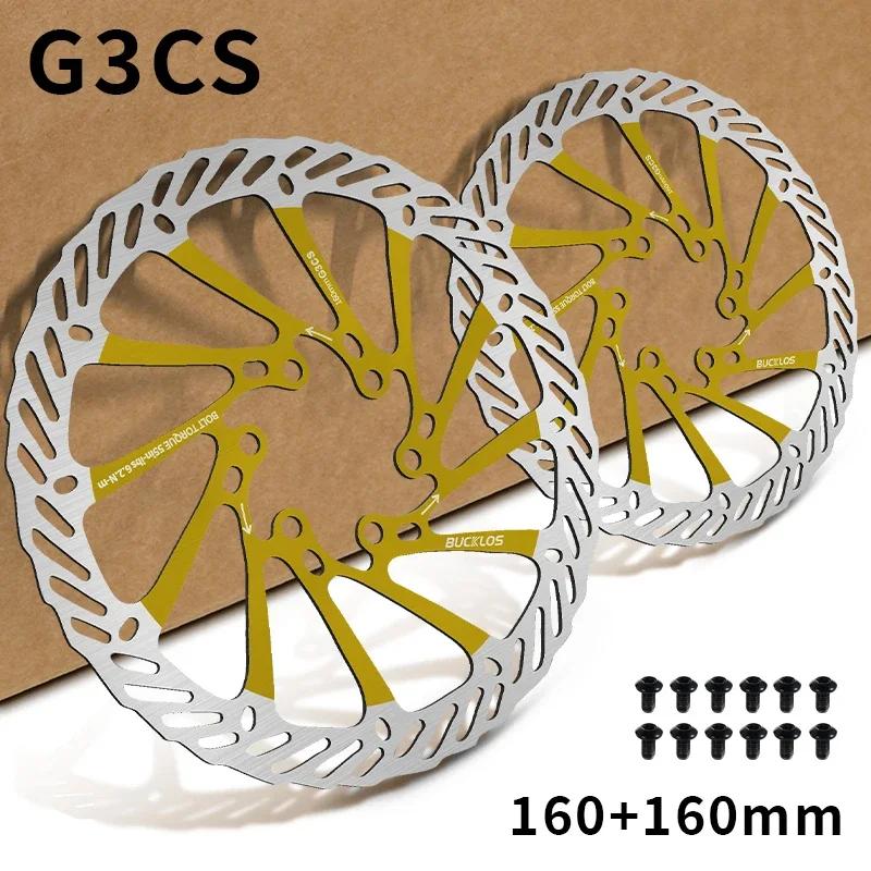 BUCKLOS Bike Brake Rotor G3 160mm 180mm 203mm Hydraulic Disc Brake Rotors with 6pcs Bolts for MTB Mountain Bicycle Accessories