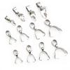 50pcs Stainless Steel Pendant Pinch Bail Clasps Necklace Hooks Clips Connector DIY Jewelry Making Findings Accessories