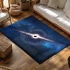 Galaxie Schwarzes Loch Bereichsteppich, Tiefblauer Weltraumteppich für Wohnzimmer, Weiche rutschfeste Sofamatte mit kosmetischer Wohndekoration