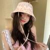 Floral Print Bucket Hats for Women Summer Wide-Brimmed Fisherman Hat Outdoor Travel Ladies Sun Protection Basin Cap