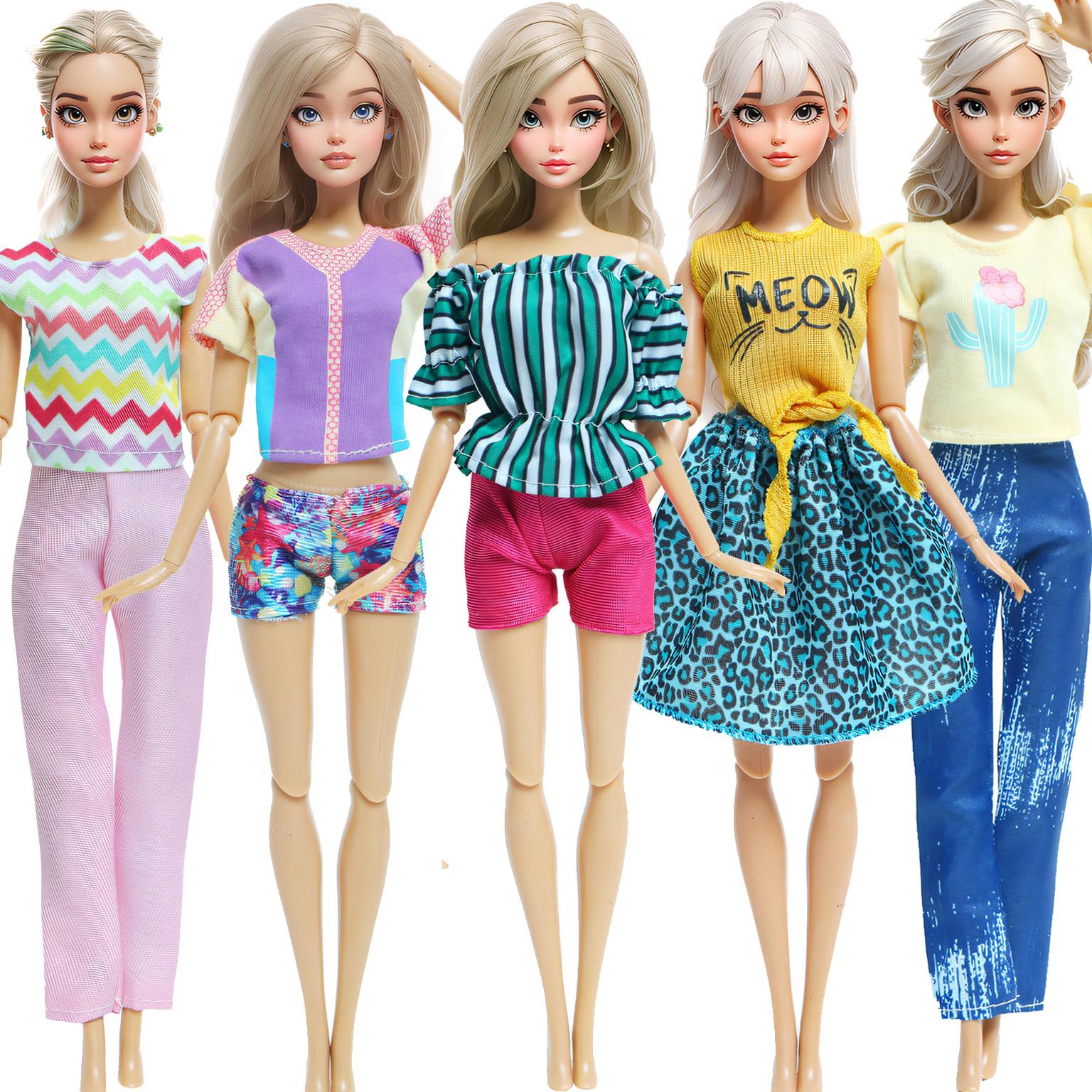 

5x повседневных нарядов, повседневная одежда, юбки, шорты для кукол Барби 1/6 11,5 дюймов, крутой подарочный набор для девочки, игрушка (НЕТ КУКЛ)