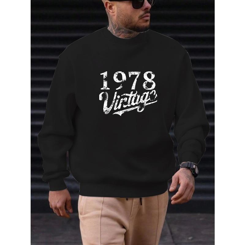 Men'S Vintage Pattern Casual Crewneck Sweatshirt
