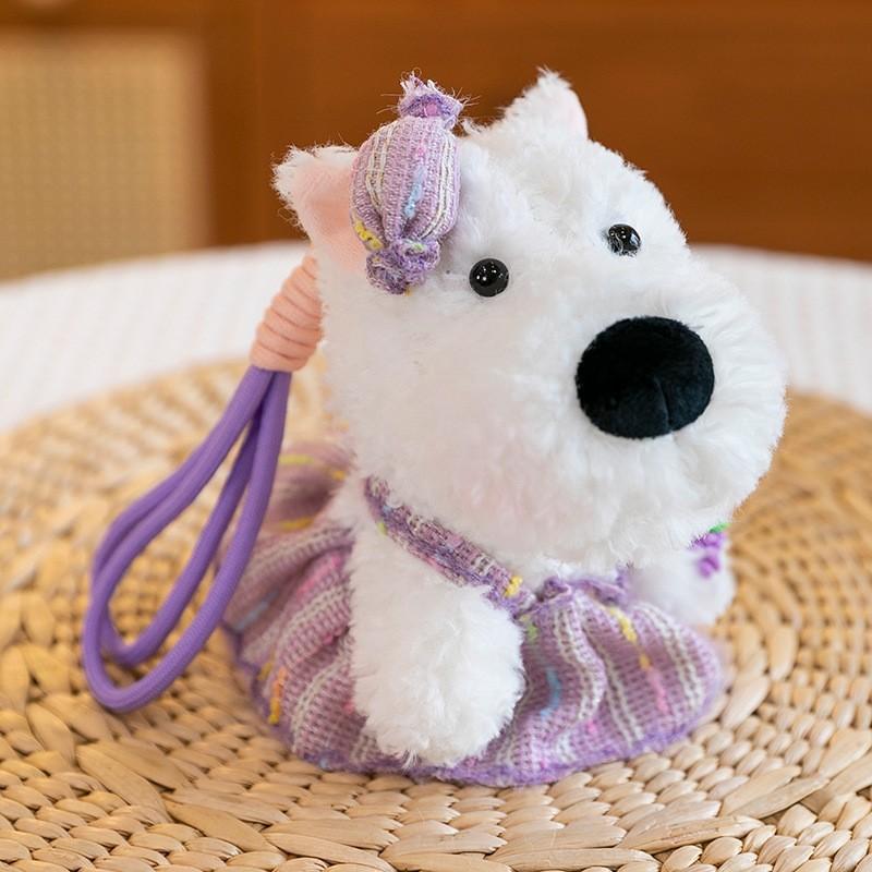 Păpușă Pandantiv Câine West Highland Păpușă Drăguță Jucărie de Pluș Păpușă Scroll Cadou de Ziua de Naștere Sac Cadou Ornamente Agățate