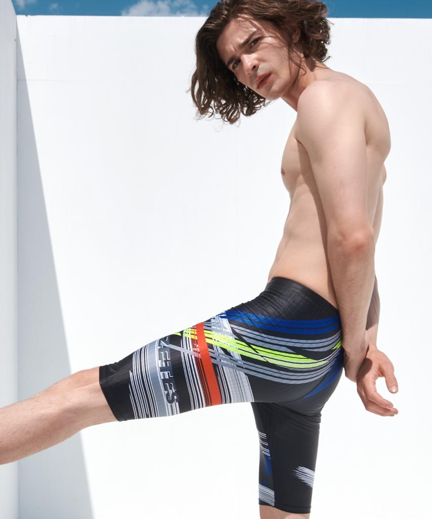 Jeteseu Men'S Multistroke Dt Knee-Length Swim Shorts