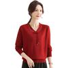 New middle-aged and old women's clothing autumn and winter knitted sweater bottoming shirt middle-aged mother versatile new