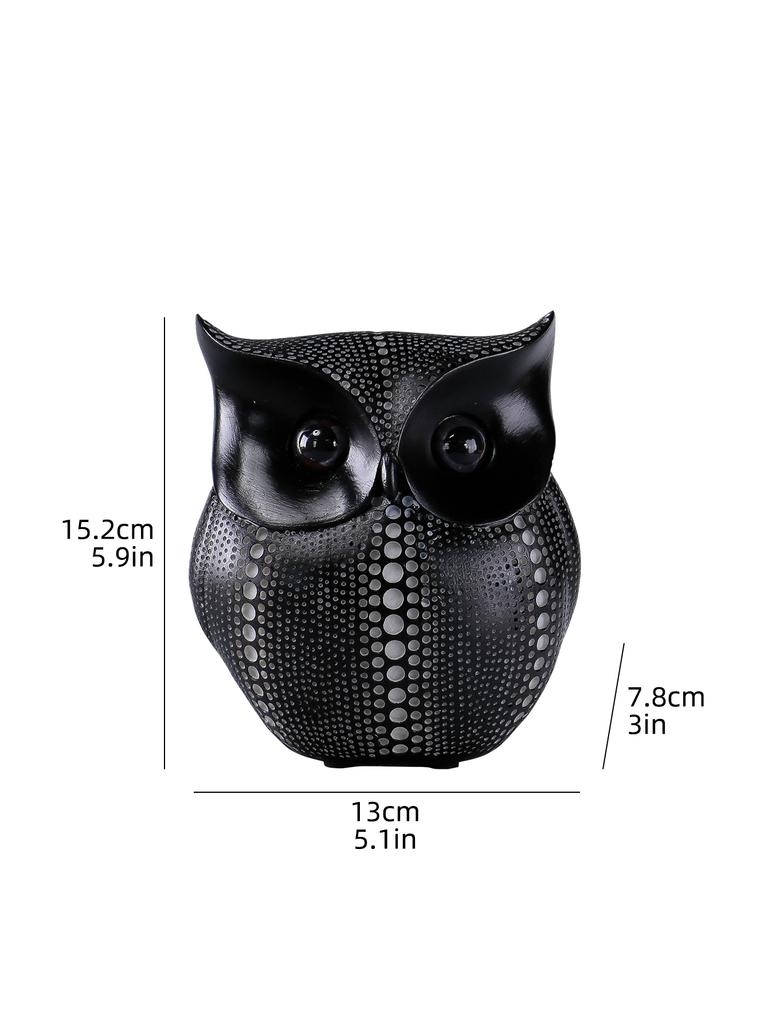 Schwarz/Weiße Eulenstatuen, Harz Tier Skulptur Dekorative Artikel, Heimdekor Handwerk Ausstellungsstücke