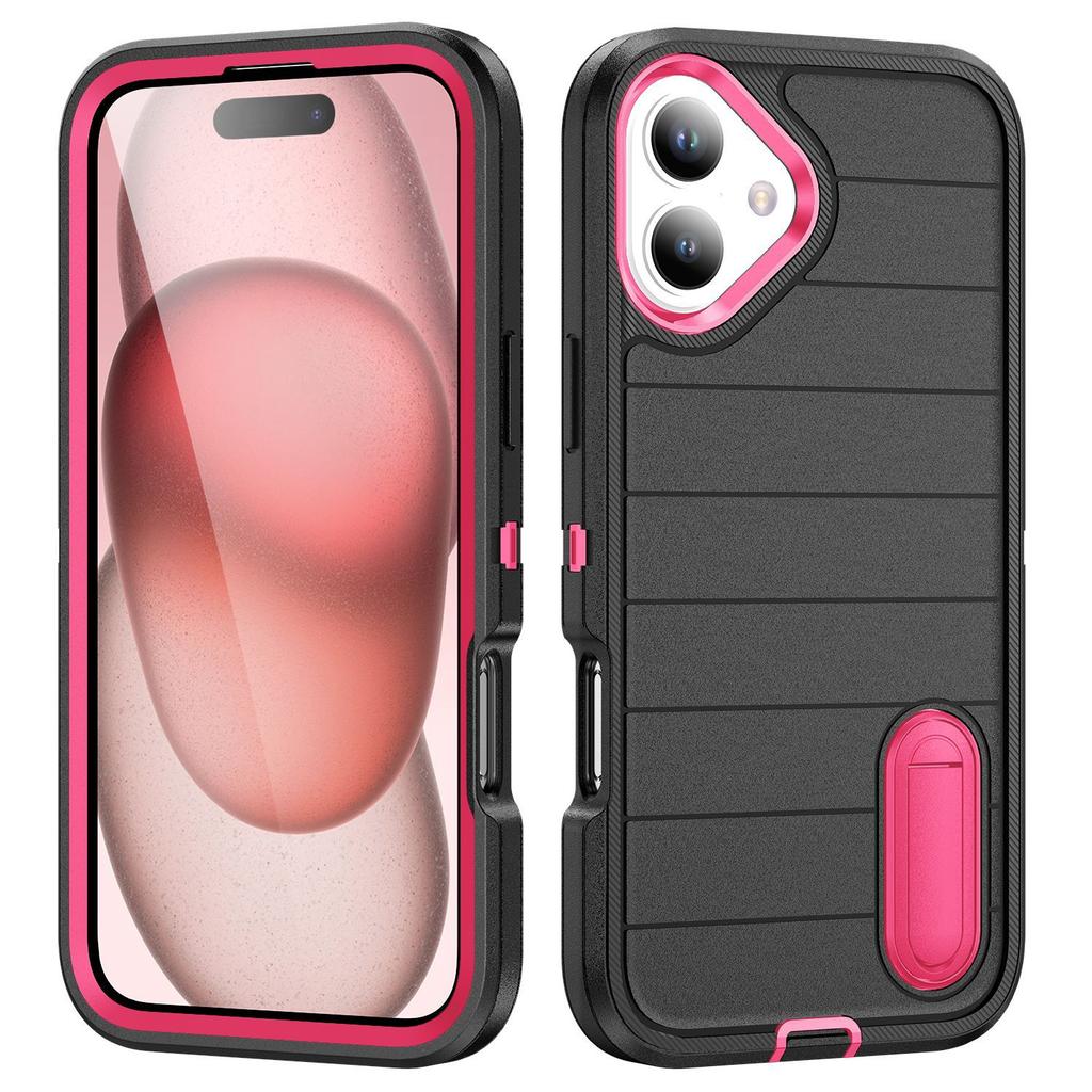 Source Phone Case Hidden PC Stand Protective Case Three In One Flat Stripe for Apple Phone Case