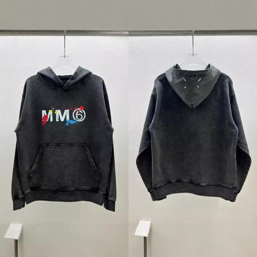 Autumn/Winter Cotton Terry Casual Hooded Sweatshirt - MM6 Minimalist Hoodie