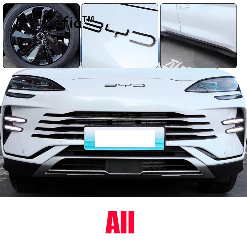 For BYD Seal U Sealion 6 Song Plus 2024 2025 Accessories Front Logo Grille Bumper Emblem Decal Black Logo Refit Sticker
