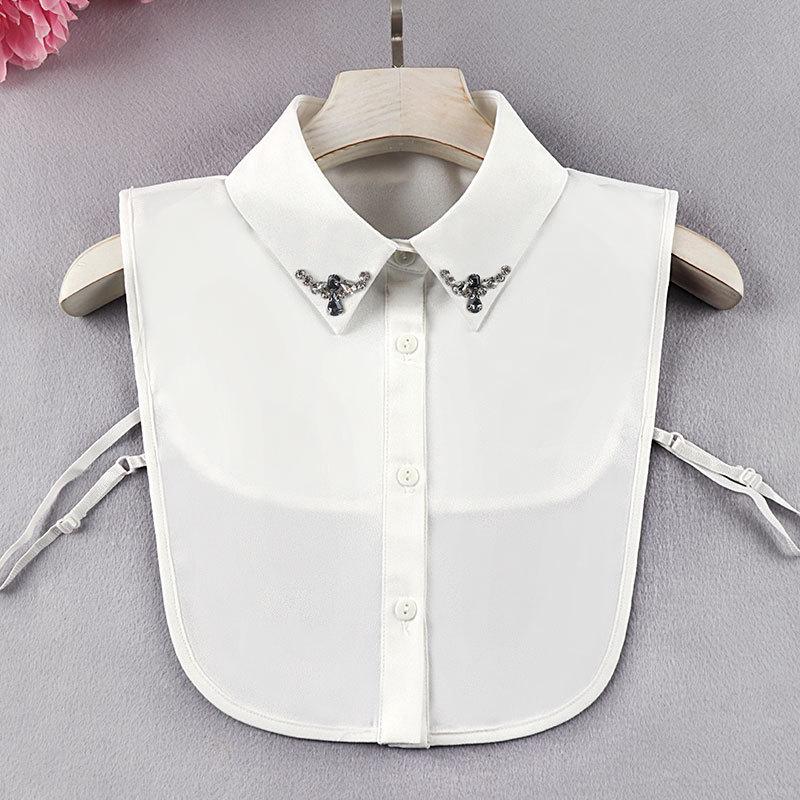 Beaded Chiffon False Collar for Women – Autumn/Winter Versatile Shirt Accessory