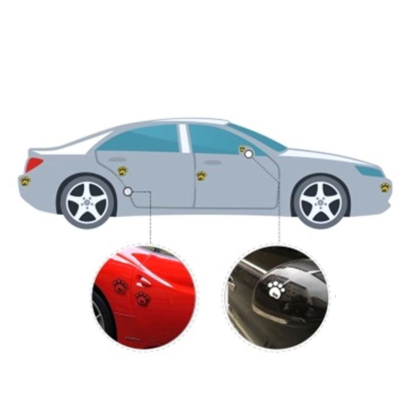 8Pcs Auto Rearview Mirror Stickers Cute Dog Paw Footprint Stickers Anti-Scratch Stickers Anti-skid Protector Stickers