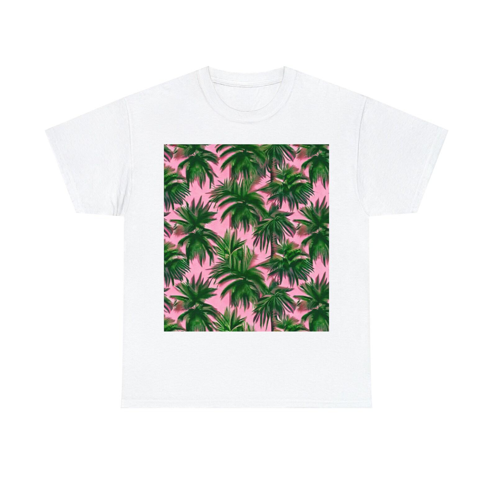 Pink Palm Tree Cotton Tee 140