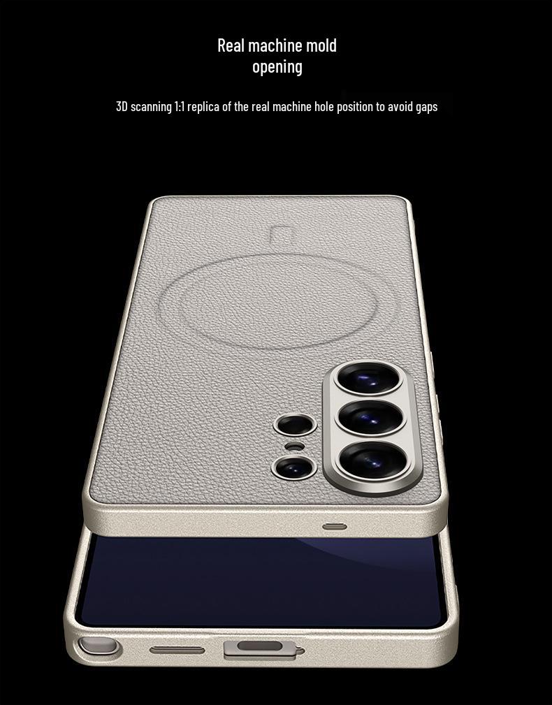 Samsung S26 Ultra Leather Phone Case: Premium Magsafe-Compatible Metal Paint Design