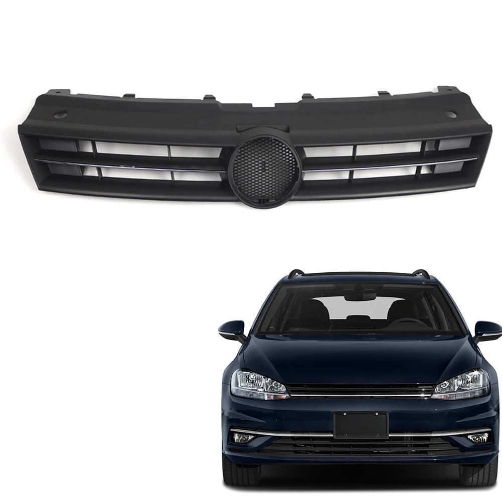 Car Front Bumper Grille Marked Grille Single Silver Dumb Black Grill For Golf 2015-1017 Exterior Parts