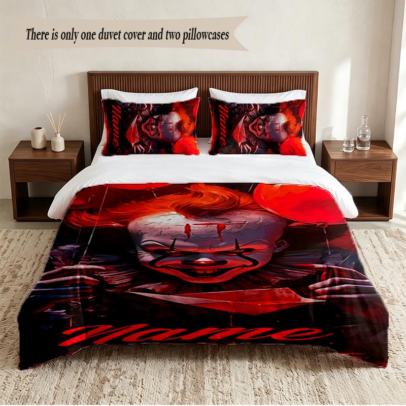 Pennywise Personalized Custom Name 3‑Piece Bedding Set Soft Duvet Cover Set For Bedroom Home Decor