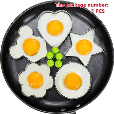 5pcs Stainless Steel Fried Egg Pancake Shaper Omelette Mold Cooking Tools Kitchen Accessories
