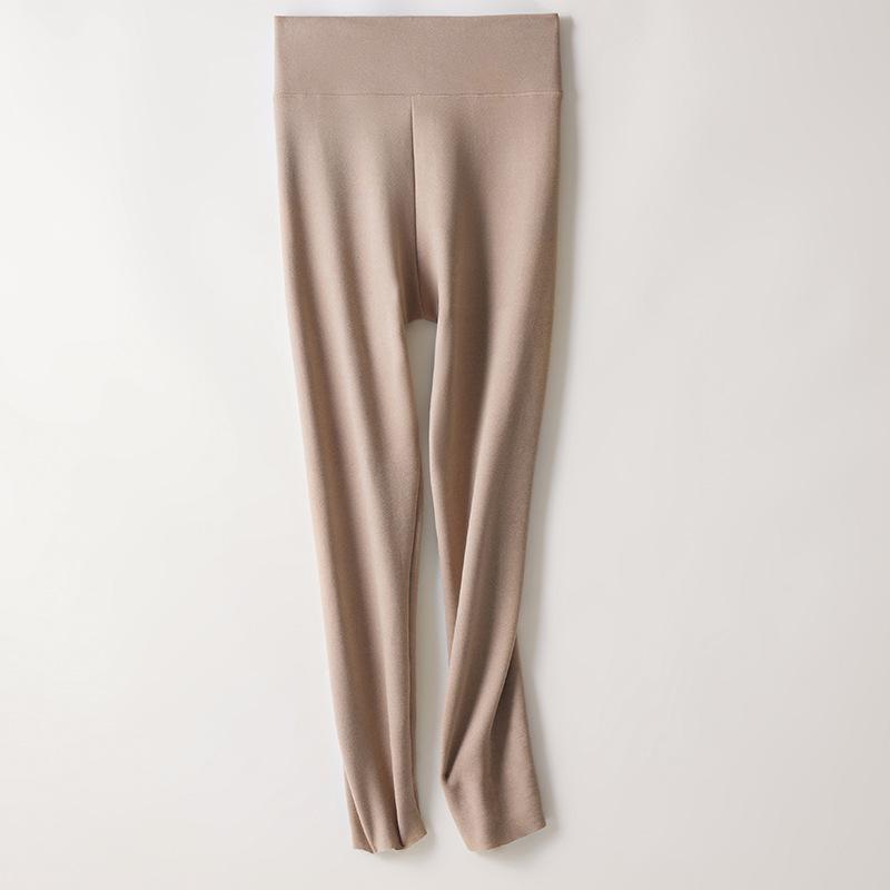 Women's Plus Size High Waist Polar Fleece Seamless Long Johns Inner Wear Winter Fleece Lined Thickened Thermal Pants Cotton Blend Base Layer Leggings