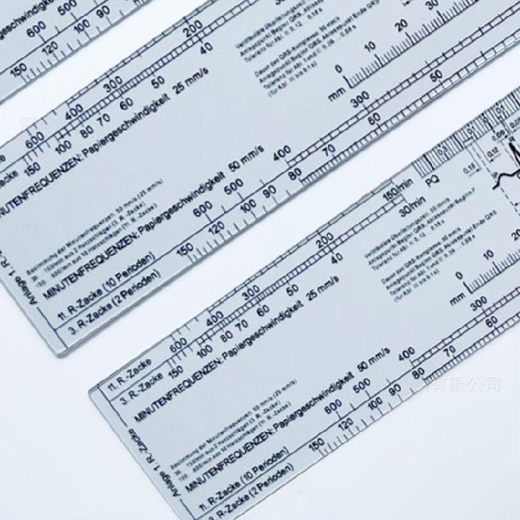 Heart Rate Scale Ruler for Interpretation Measurement Tool Reference Ruler Tool, Transparent Electrocardiogram Ruler