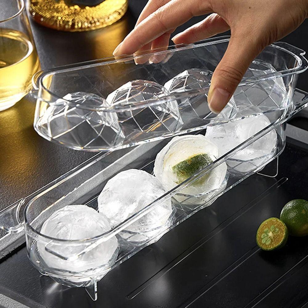 Freezer Safe Ice Cube Tray Reusable Design Ice Ball Mold Odorless Ball Shaped Ice Mold  Home Use