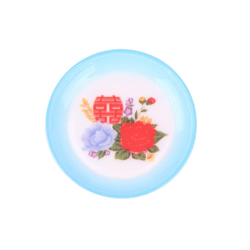 5Pcs Dollhouse Miniature Supplies Chinese Double Happiness Food Plate Miniatures Kitchen Accessory