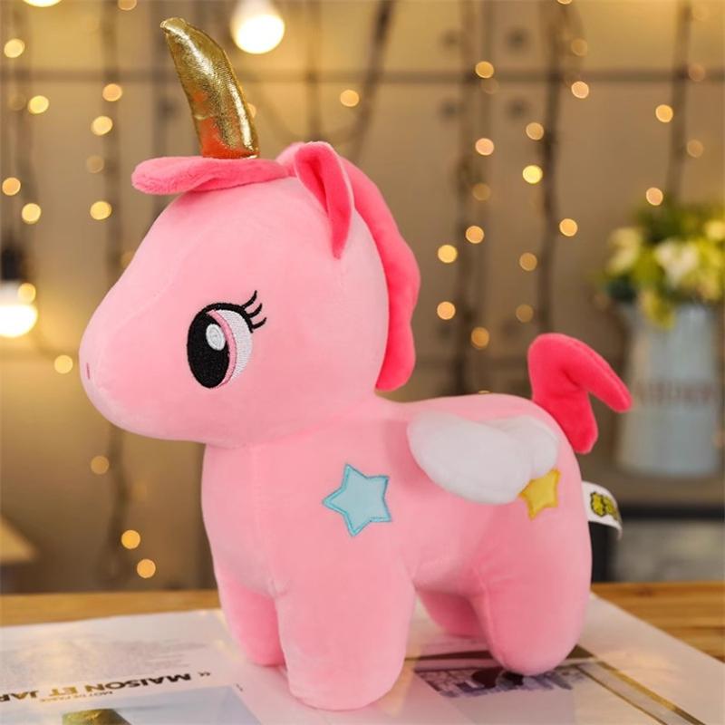 

Soft Unicorn Plush Toy Baby Kids Appease Sleeping Pillow Doll Animal Stuffed Plush Toy Birthday Gifts for Girls Children 10CM pendant розовый