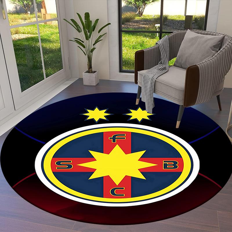 Tappeto Rotondo FCSB, Tappeto per Soggiorno Camera da Letto Divano Sala Giochi Decorazione, Tappetino Antiscivolo