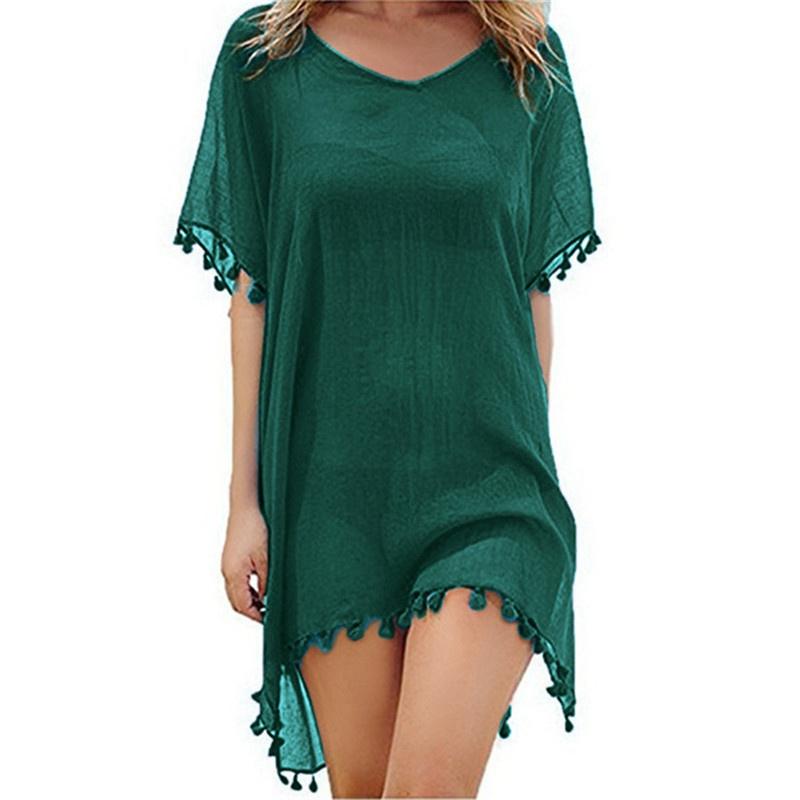 Cover Up Dress Swimsuit Bikini Beach Wear Women's Tassel Bathing Suit Beach Sun Protection Clothing