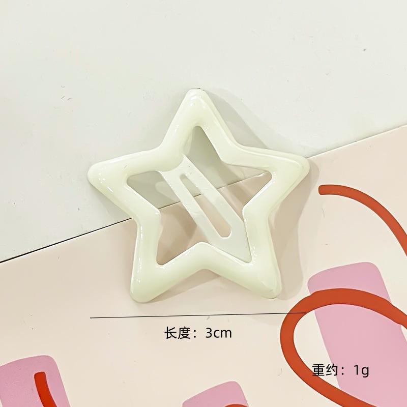10pcs Colorful Star BB Hair Clips Girls Y2K Cute Star Barrettes Women Simple Metal Snap Clip Headdress Hair Jewelry Accessories