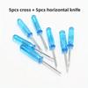 10PCS Transparent Handle Metal Screw Driver Kit Set Mini Small Portable Radish Head Needle Plate Screwdriver Repair Sewing Tools