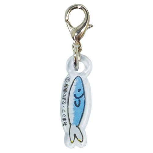 Watanabe 11 Cats Acrylic Keychain Set, Fish and Blue, Novelty Character Keychain, Unisex, for Women