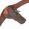 TOURBON Pistol Holster, Genuine Leather, with Bullet Belt, Revolver Gun Holster, Revolver Gun Belt