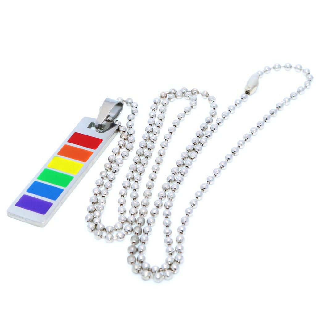 Stylish Long Bar Pendant Necklace In Titanium Steel