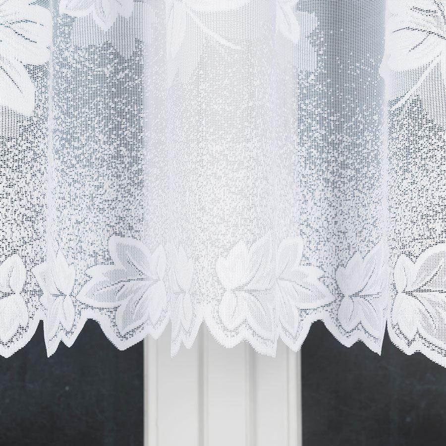 Bożena - Ready-Made Jacquard Curtain With A Cut At The Bottom - 300X160 Cm - White
