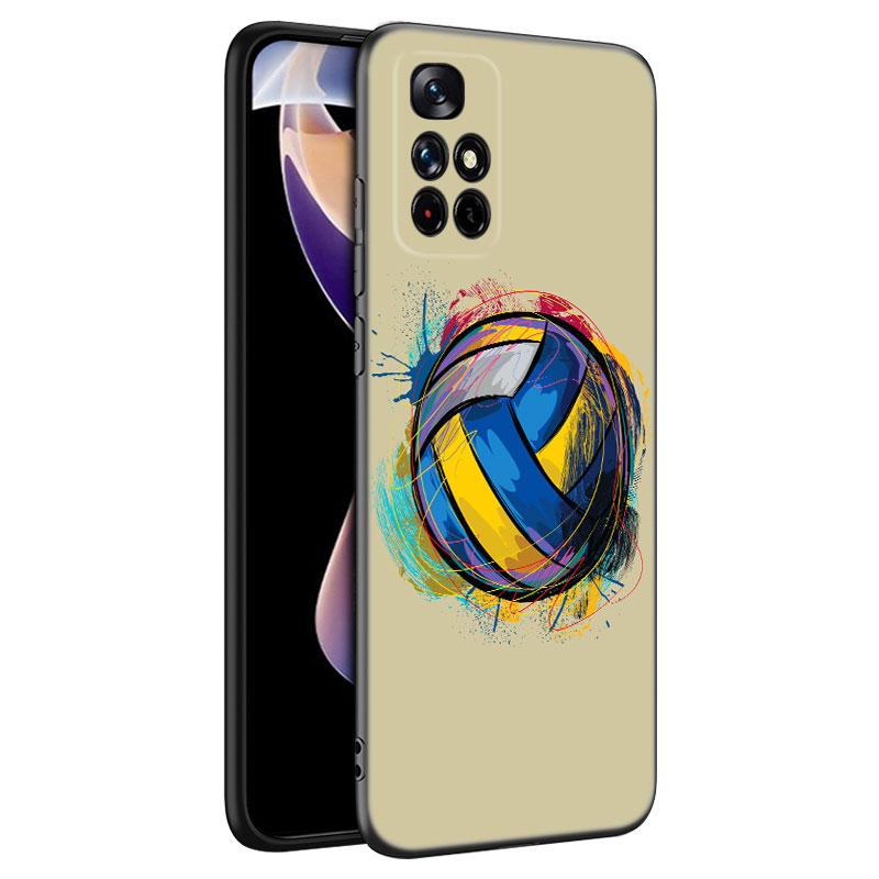 

Волейбольный спортивный игровой черный силиконовый чехол для телефона Xiaomi Redmi Note 10 11 11S 12 13 4G 8 9 11T Pro 5G Plus 8T 9S 10S 12S Redmi Note 13 4G